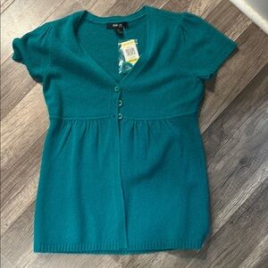 Style and Co- Teal Short Sleeve Cardigan